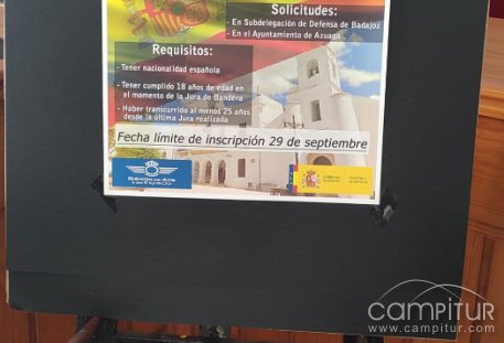 Azuaga será escenario de un acto de Jura de Bandera para civiles el próximo 5 de octubre