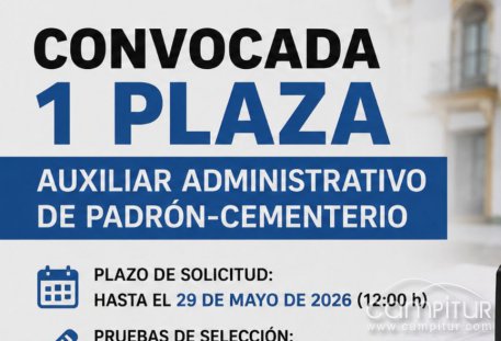 Azuaga abre una plaza temporal en padrón y cementerio